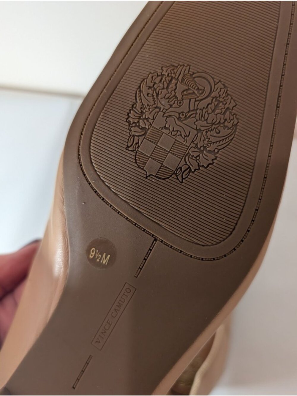NEW Vince Camuto Leather Ballet Flat Square Toe with Bow, Camel, Size 9.5 - Picture 9 of 11